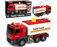 Lean Toys Cisterninis sunkvežimis raudonas ir baltas