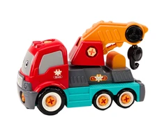 Lean Toys Žaislinis sunkvežimis su kranu ir įrankiais vaikams