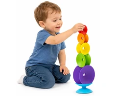 Dėlionė Lean Toys Sensorinis bokštelis spalvotas 7 vnt.