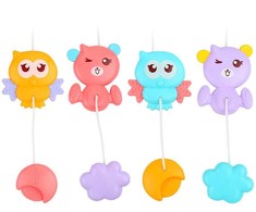 Lean Toys Vaikiškos lovelės karuselė projektorius Nuotolinio valdymo pultas Melodijos Gyvūnų garsai Mėlynas
