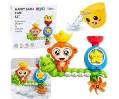 Lean Toys Vonios žaislas beždžionė su puodeliu