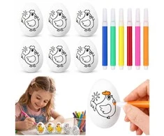 Lean Toys Jajka Velykiniai putplasčio kiaušiniai dažymui Žymekliai Žymekliai Višta 6 vnt.