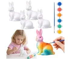 Lean Toys Zajączki Velykiniai zuikučiai, putplasčio dažai, 4 vnt.