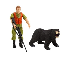 Lean Toys Mašinėlė Off-Road Hunting Car Hunter Bear Lights Sounds rusvai gelsvas