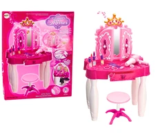 Makiažo staliukas vaikams Lean Toys su burtų lazdele, 74x46x30 cm
