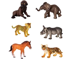 Lean Toys Wild Animals Figures Set Leopard Tiger Elephant Horse Park 3D Board