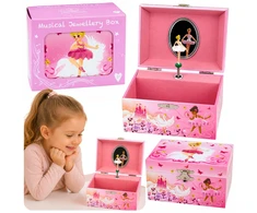 Lean Toys Muzikinė papuošalų dėžutė rožinė