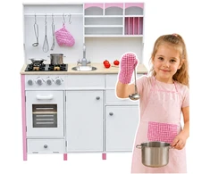 Medinė vaikų virtuvėlė su priedais Lean Toys