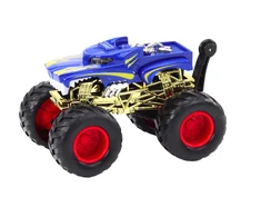 Lean Toys Mėlynas bekelės automobilis su dideliais guminiais ratais
