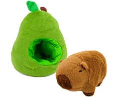 Lean Toys Pliušinis žaislas „Avokadas su kapibara“ 2 viename, žalias, 25 × 25 × 15 cm