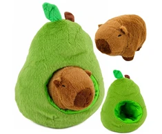 Lean Toys Pliušinis žaislas „Avokadas su kapibara“ 2 viename, žalias, 35 × 30 × 20 cm