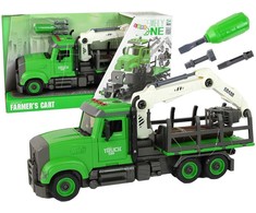 Lean Toys Žalias medienos gabenimo sunkvežimis