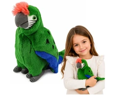 Lean Toys Pliušinis žaislas - papūga ara, žalios spalvos, 24 cm