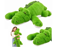 Lean Toys Pliušinis krokodilas maskotas apkabinimui su pasvertomis letenėlėmis žalias 120 cm
