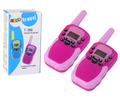 Lean Toys Walkie Talkie Walkie Talkie Rožinė, Range 3km, For Children