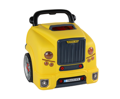 Vaikiškas dirbtuvių autobusas Lean Toys, su mechaninėmis funkcijomis, geltonas