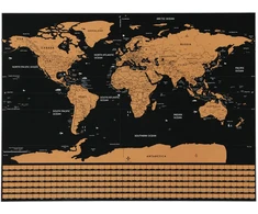 Lean World Map Scratch Poster for Travelers 82 x 59 cm