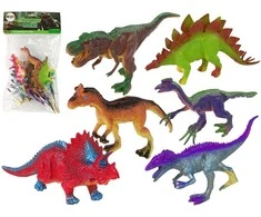 Figurki Žaislų rinkinys Dinozaurai Lean Toys, 6 vnt., su medžiu ir kiaušiniu