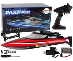 Lean Toys Nuotoliniu būdu valdoma motorinė valtis LeanToys, raudona