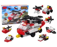 Lean Toys Konstravimo blokelių rinkinys su sraigtasparniu 6in1, 117 detalių