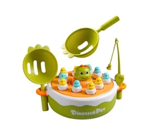 Lean Toys Medinė Dinozaurų Žvejybos Žaidimų Rinkinys Vaikams