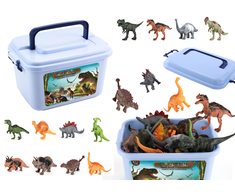 Lean Toys Dinozaurų figūrų rinkinys su parko priedais, 46 vienetai