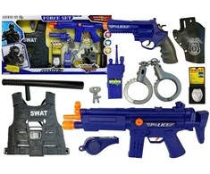 Lean Toys Policijos žaidimų rinkinys su M4 automatu