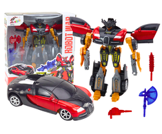 Lean Toys Raudonas žaislas 2in1 robotas-automobilis su ginklais