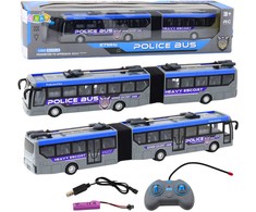 Lean Toys Nuotoliniu būdu valdomas policijos autobusas su LED apšvietimu, 1:32