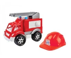Technok Gaisrinis automobilis Ladder Helmet Firefighter, raudonas