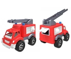 Technok Gaisrinis automobilis Ladder Helmet Firefighter, raudonas