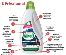Winni s Ekologiškas skalbiklis juodiems ir tamsiems audiniams 750 ml (15 skalbimų)