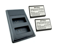 2x Canon LP-E10 akumuliatorius 1500 mAh+ dvigubas pakrovėjas