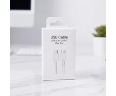 Baltas 5A USB-C laidas 45W greitajam krovimui (Samsung, Android įrenginiams)