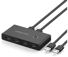 UGREEN Switch box 2x USB-A to 4x USB-A 2.0 - Juodas