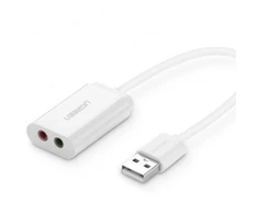 UGREEN USB-A External Sound Card Music Adapteris - Baltas