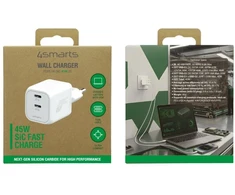 4Smarts Įkroviklis jungiama į tinklą 45w pd sic dual balta