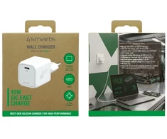 Laidinis įkroviklis 4smarts PDPlug SiC 45W USB-C baltos spalvos
