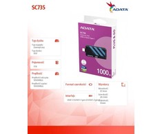 Kietasis diskas Adata SC735 1TB SSD Juodai-Mėlyna