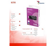 Kietasis diskas Adata SC735 1TB SSD Juodai-Pilka