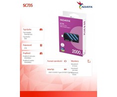 Kietasis diskas Adata SC735 2TB SSD Juodai-Mėlyna