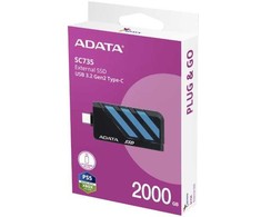 Kietasis diskas Adata SC735 2TB SSD Juodai-Mėlyna