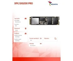 ADATA Dysk ssd xpg sx8200 pro 512gb pcie 3.5/2.3 gb/s m.2