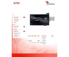 Kietasis diskas Adata SC730 512 GB SSD, juodas