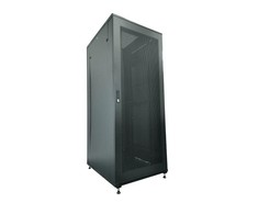 Q Lantec ALAN Cabinet lockable, one-section A-LAN SS-42U-800-1000-02-C (42U, 19', 2050mm / 800mm / 1000 mm, standing, Glass, juodos spalvos)
