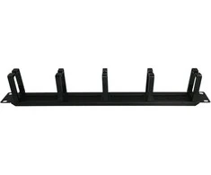 Alantec PK048 1U 19" kabelių laikiklis su šlifuotu tarpikliu, 5 plastikiniai laikikliai