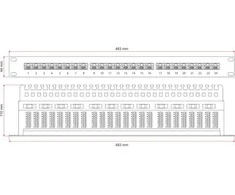 Alantec PK040 Patch panel STP kat.6A 24 jungtys LSA 1U 19"