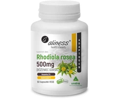 Aliness Rhodiola rosea (Rhodiola rosea) 500 mg maisto papildas, 60 kapsulių