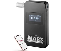 Elektrocheminis alkotesteris „Mars Bluetooth“ su juodais dažais