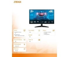 AOC 27B36X computer monitorius 68.6 cm (27") 1920 x 1080 pikselių Full HD LED Juodas